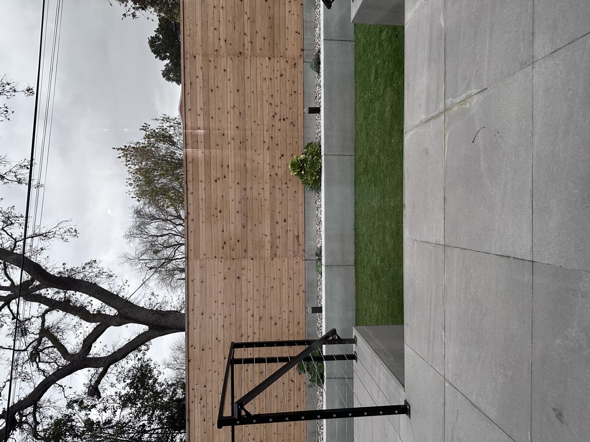 Modern exterior with wooden deck